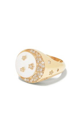 Moonlight Ring, 18k Yellow Gold & Diamonds